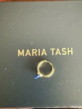 Maria Tash Gold Hoop Earring with Blue Lapis Spike